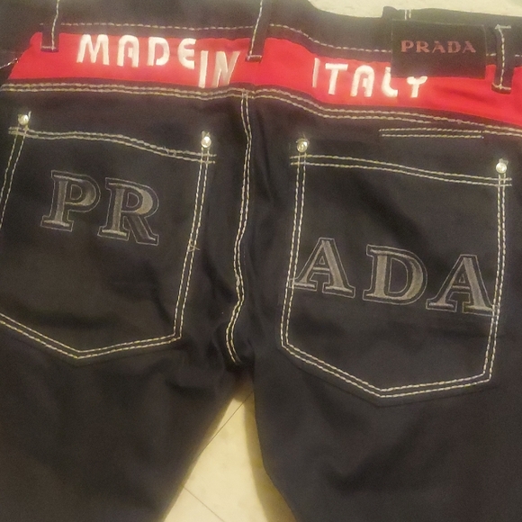 Prada Other - Prada Black Jeans with Red Waistband